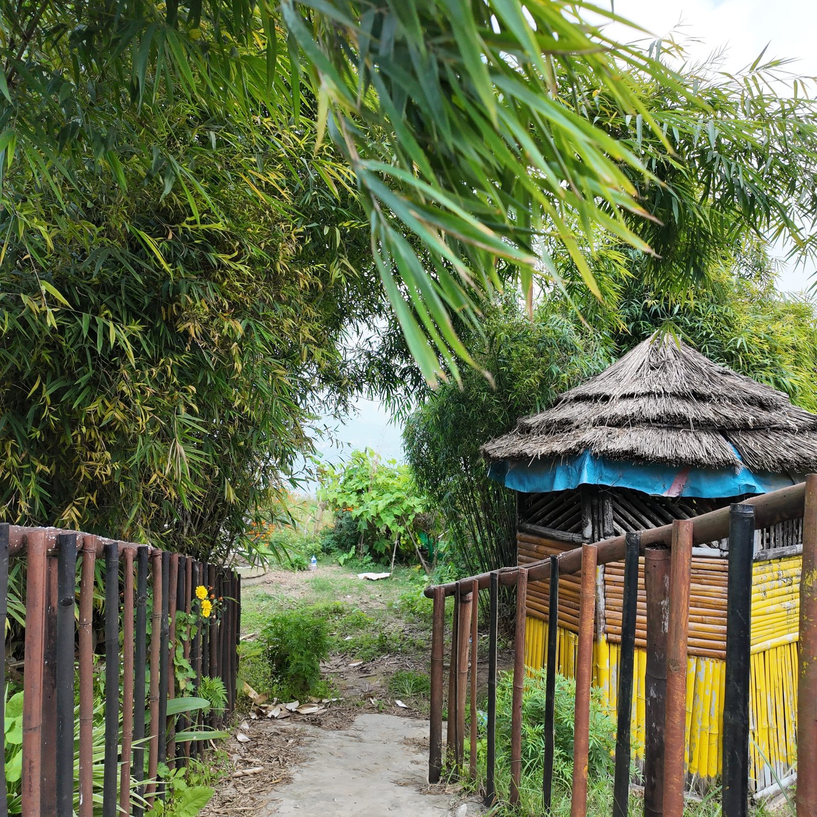 bamboo cottage and a beautiful hallway at silauto view resort