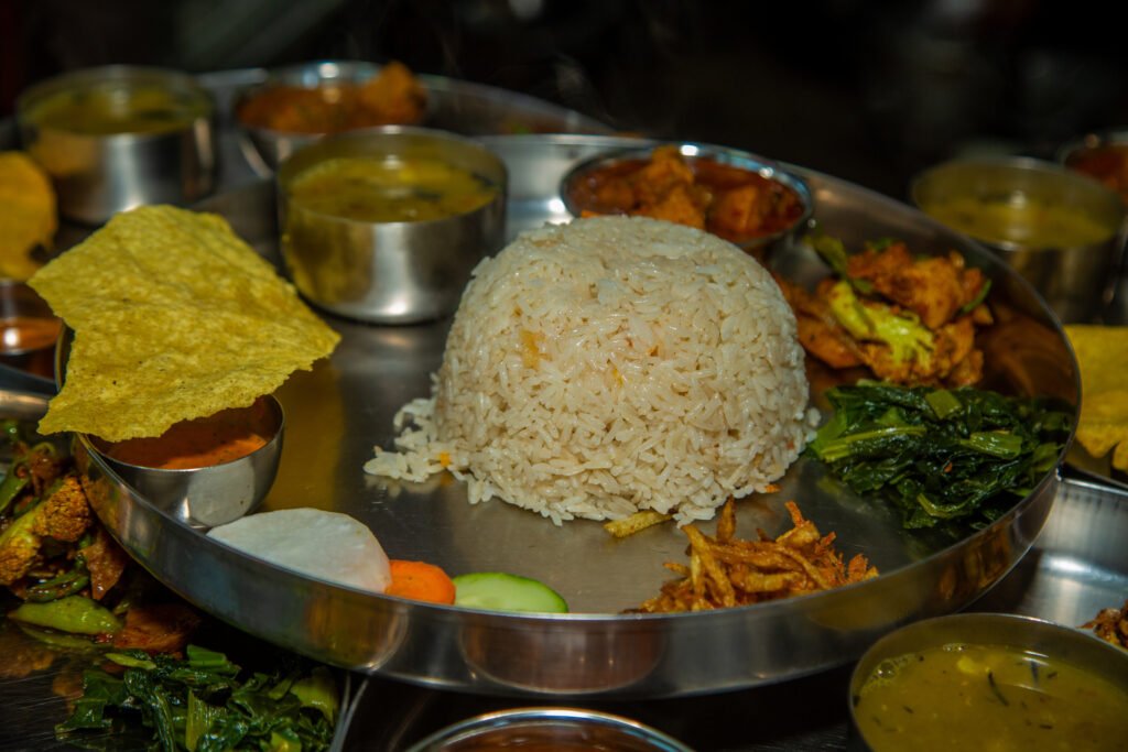 nepali style chicken khana set at silauto view resort