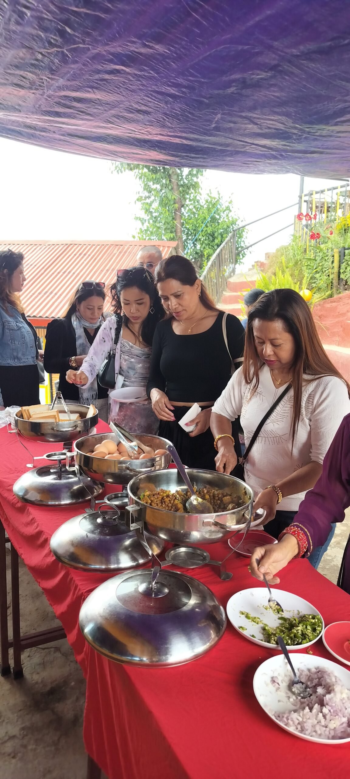 Picnic buffet spread at Silauto View Resort